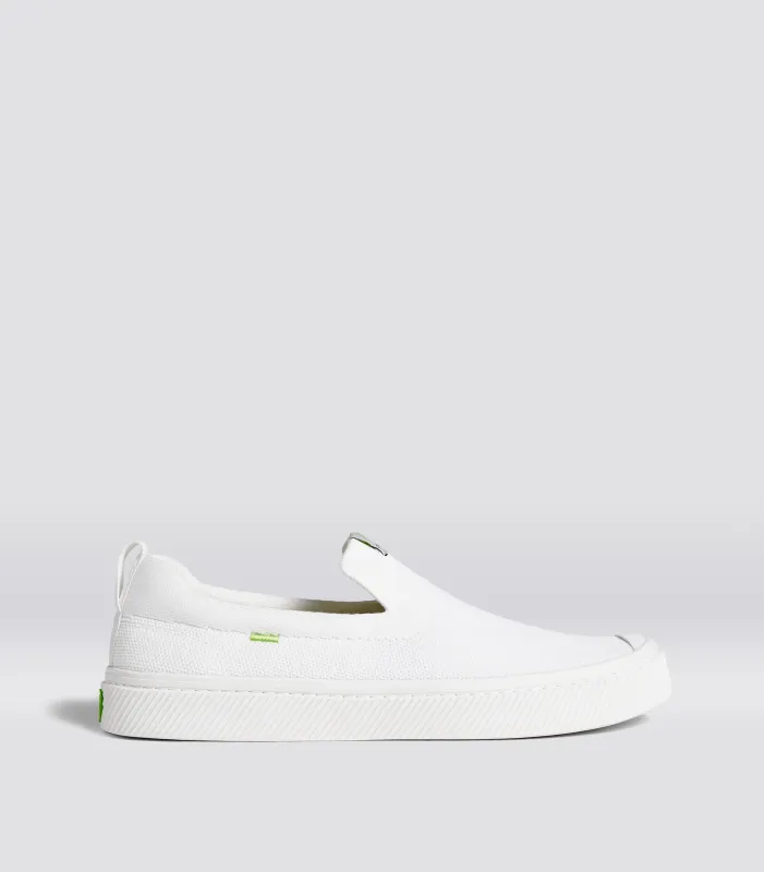 IBI SLIP-ON White Knit Sneaker sold by Cariuma
