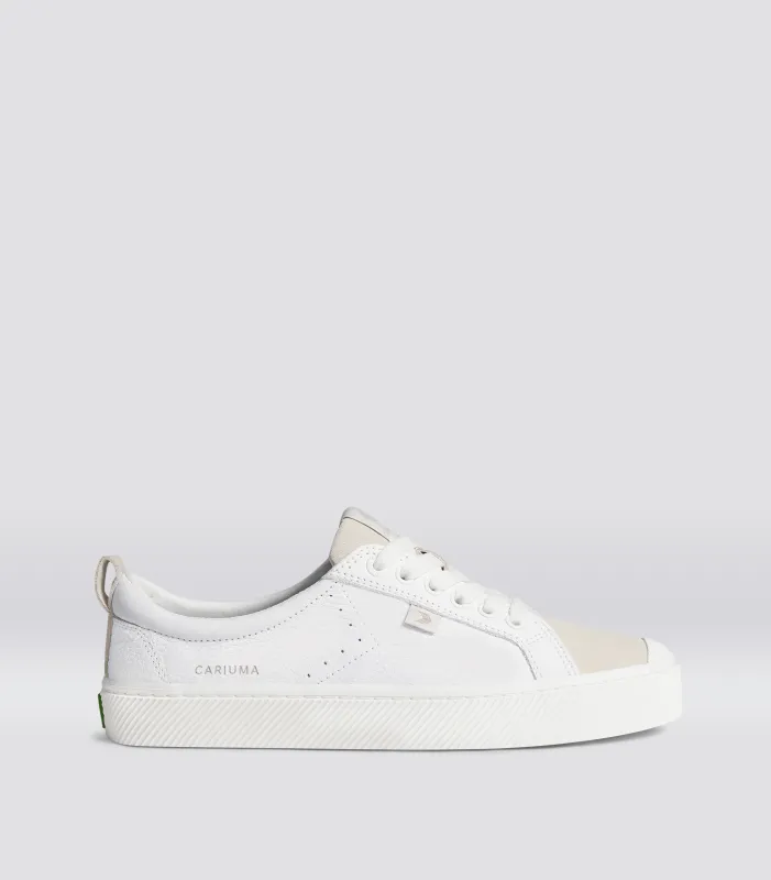 OCA Pebbled Leather White Suede Vintage White sold by Cariuma