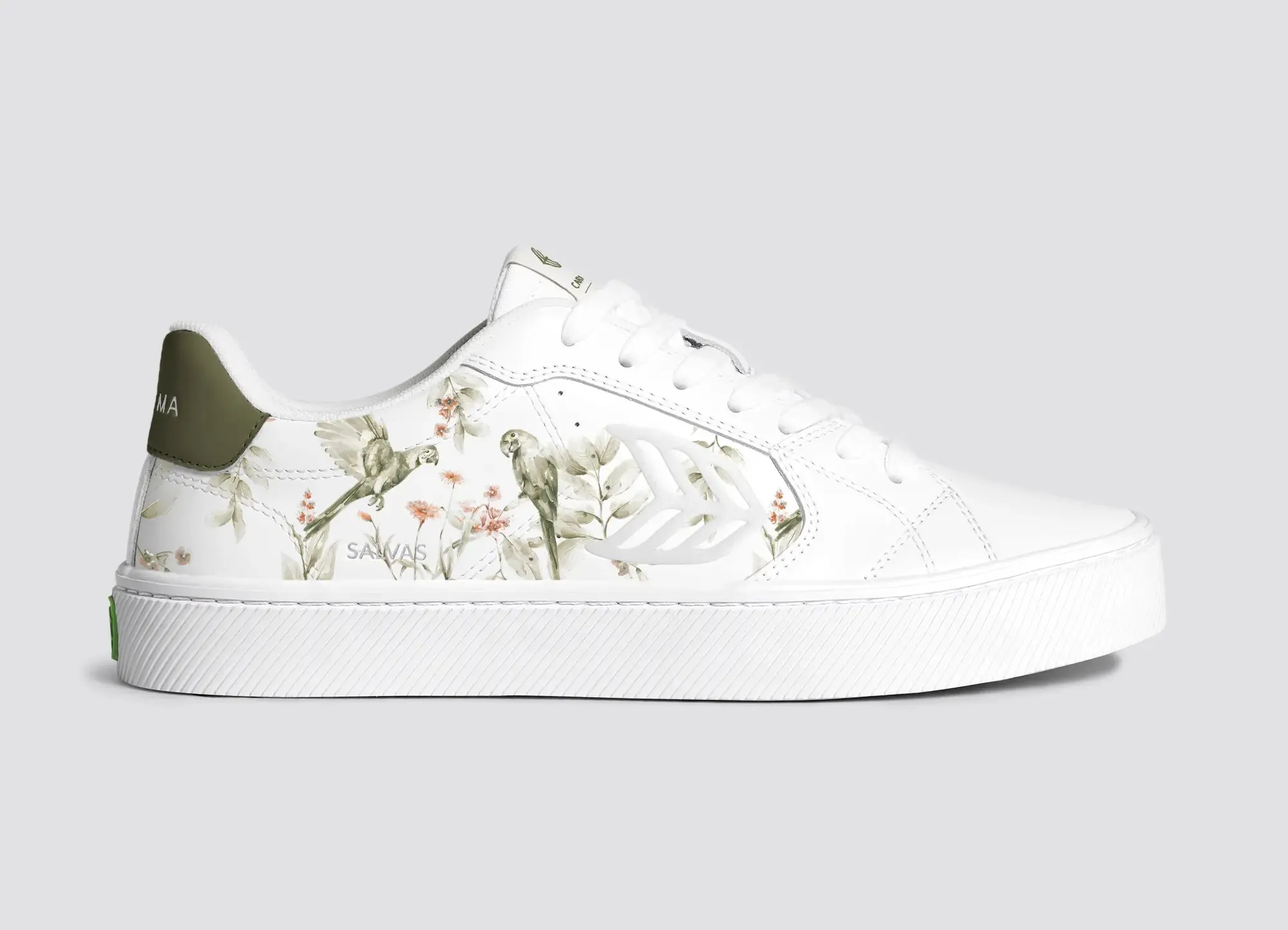 SALVAS Leather White Khaki Parrot Print sold by Cariuma product image thumbnail 3