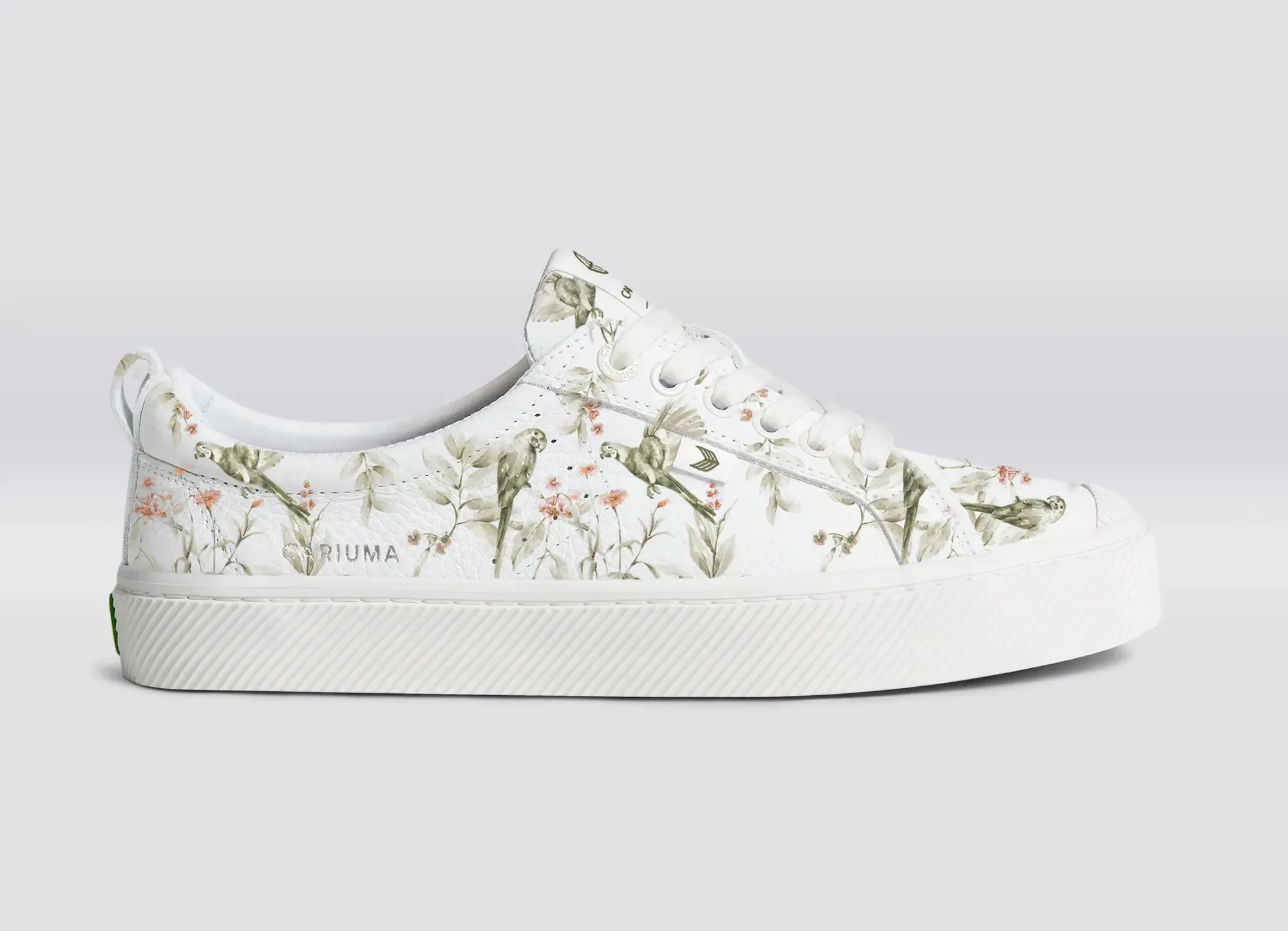 OCA Pebbled Leather White Khaki Parrot Print sold by Cariuma product image thumbnail 3