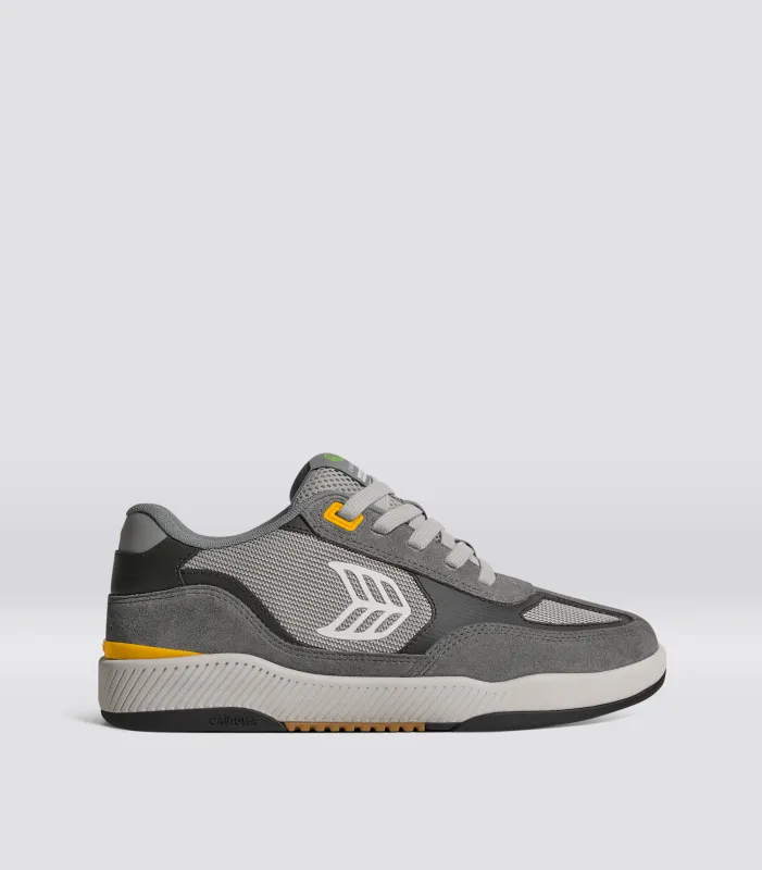Skategoat C25 PRO Suede Charcoal Grey Mesh Light Grey Ice Logo Yellow sold by Cariuma