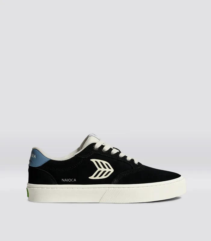 NAIOCA Suede Black Ivory Logo Washed Blue sold by Cariuma