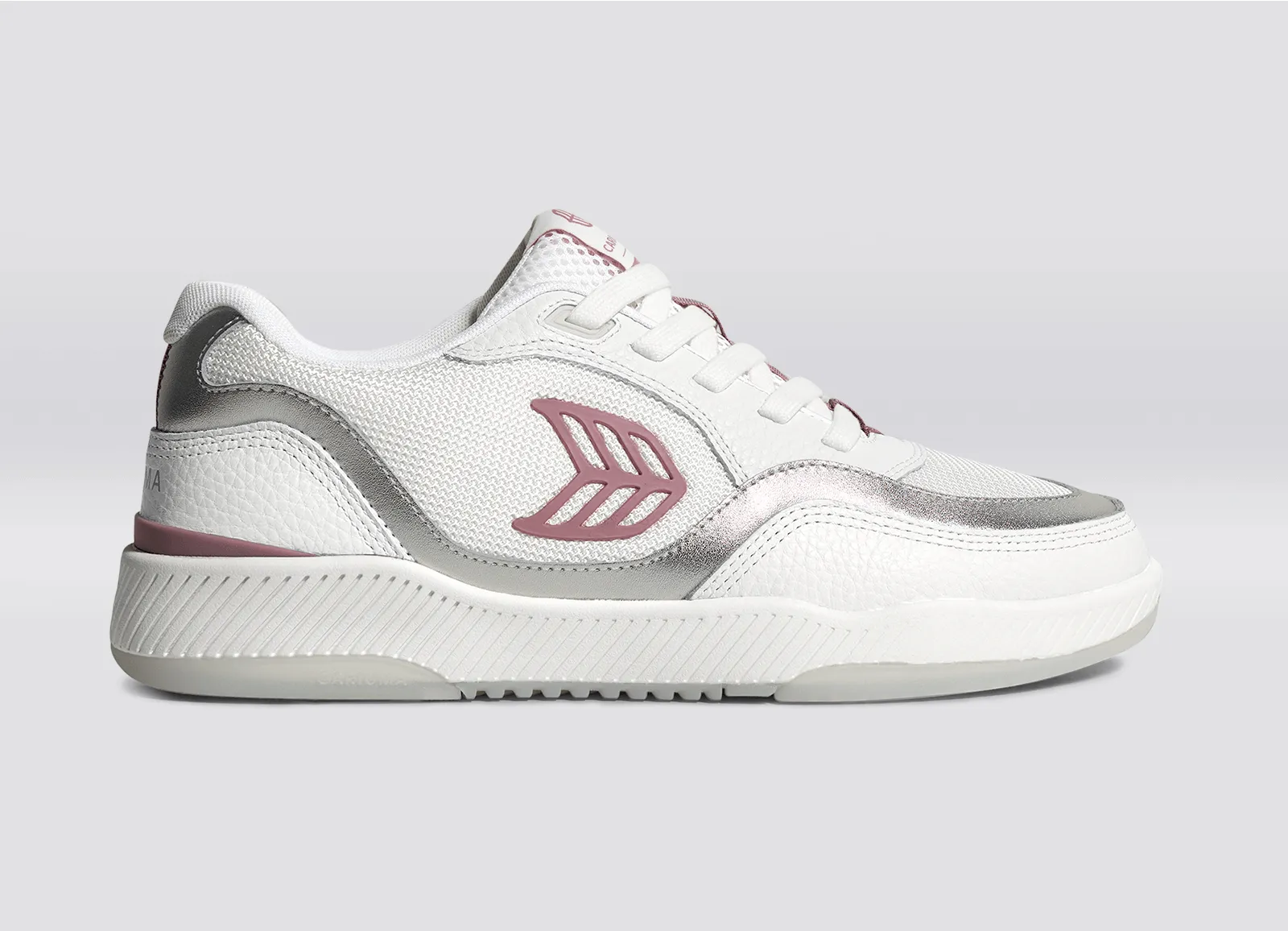 UBA Leather and Suede White Blush Pink Logo Silver Accents sold by Cariuma product image thumbnail 3