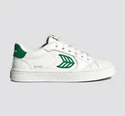 SALVAS Leather White Forest Green Logo sold by Cariuma product image thumbnail 3