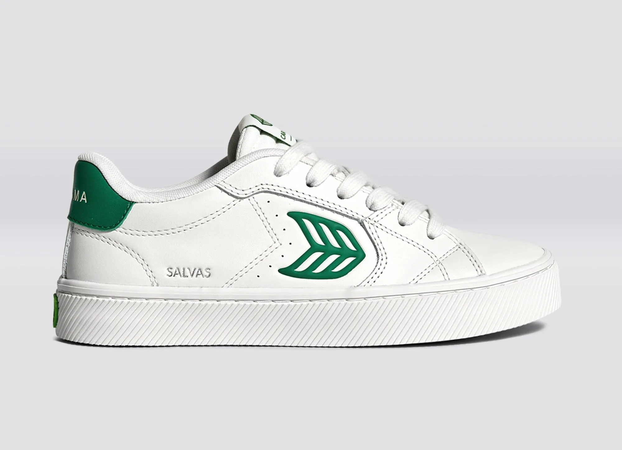 SALVAS Leather White Forest Green Logo sold by Cariuma product image thumbnail 2