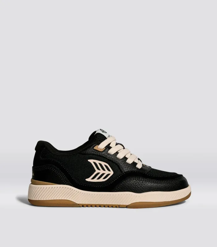 UBA PRO Black Suede and Mesh Light Cream Logo Sneaker sold by Cariuma