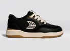 UBA PRO Black Suede and Mesh Light Cream Logo Sneaker sold by Cariuma