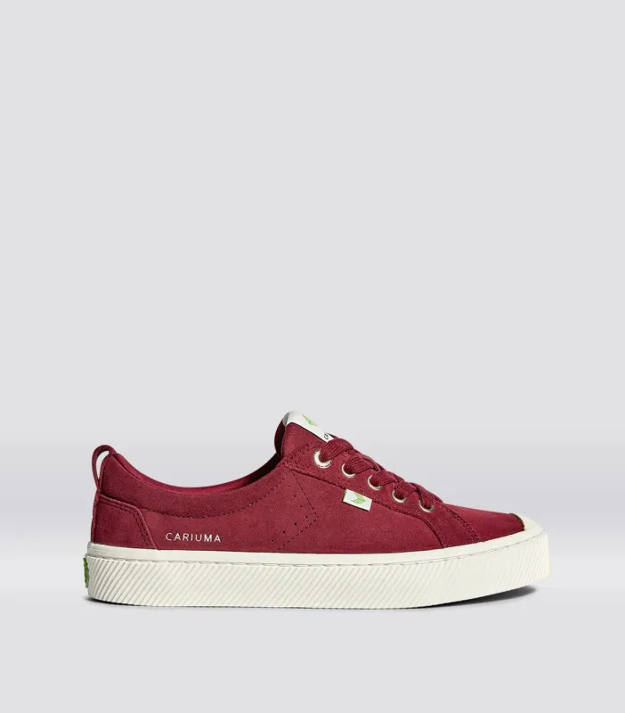OCA Low Cabernet Suede Sneaker sold by Cariuma