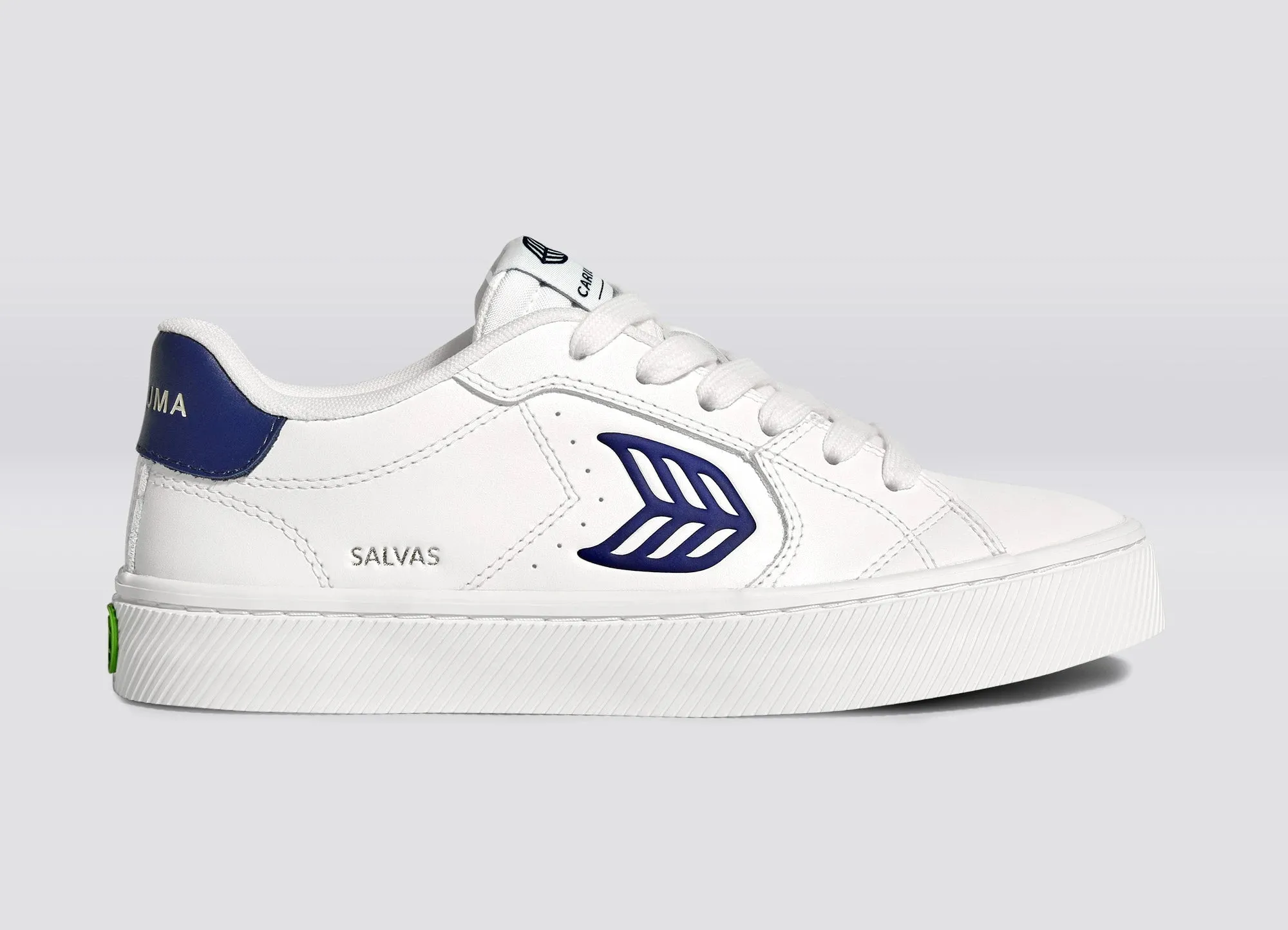 SALVAS Leather White Bright Navy Logo sold by Cariuma product image thumbnail 2