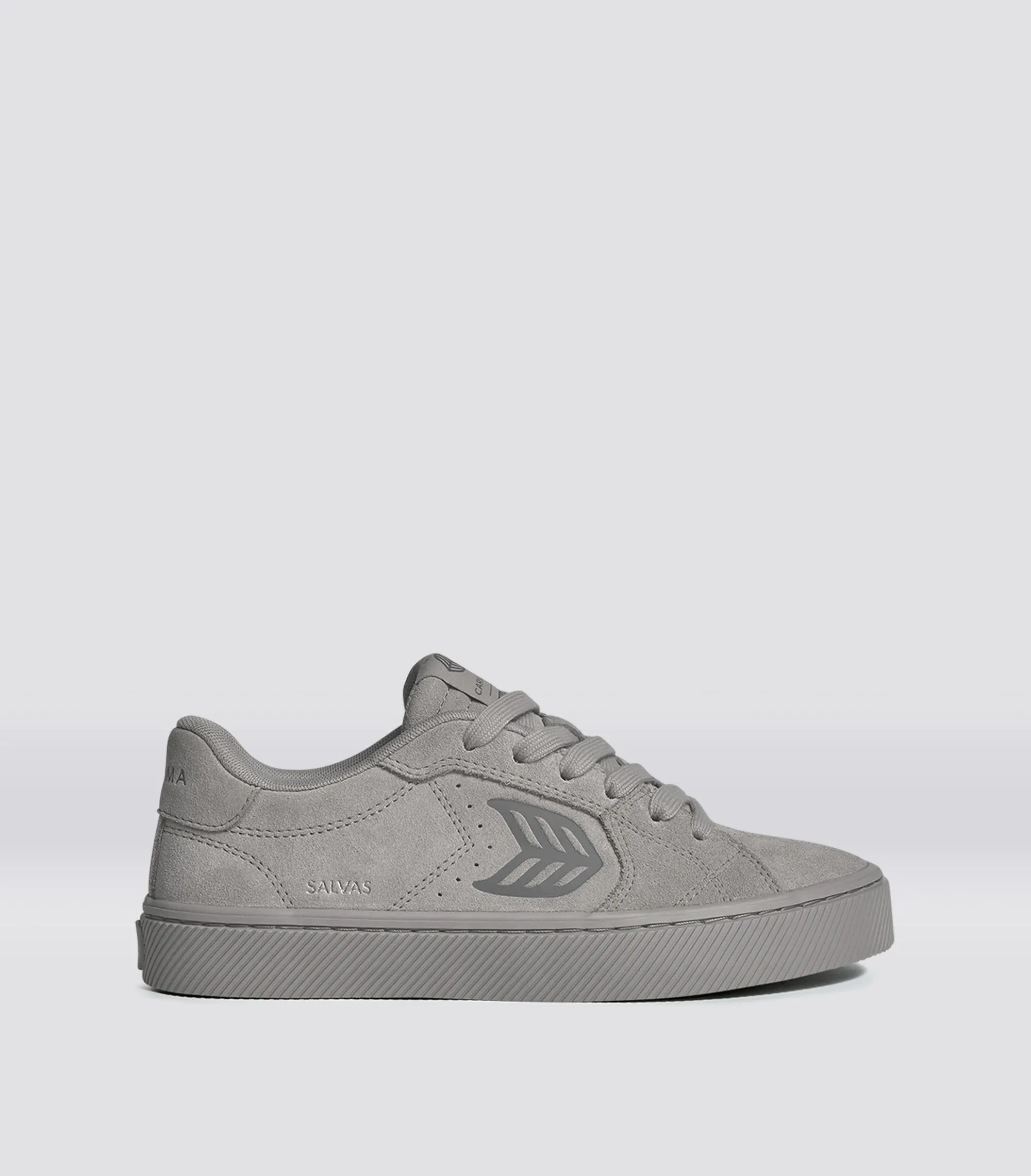 SALVAS Suede All Light Grey sold by Cariuma