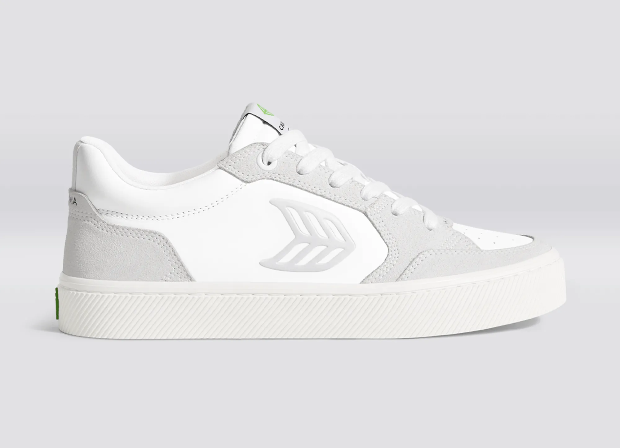 VALLELY Leather White Vintage Suede White Ice Logo sold by Cariuma product image thumbnail 3