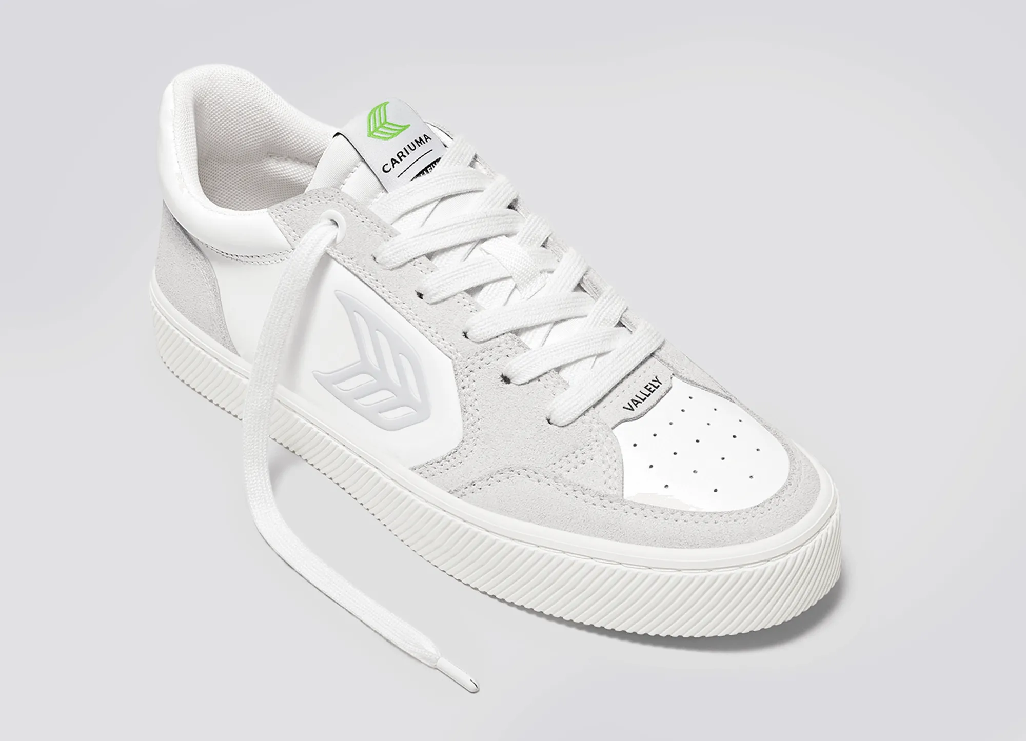 VALLELY Leather White Vintage Suede White Ice Logo sold by Cariuma product image thumbnail 4