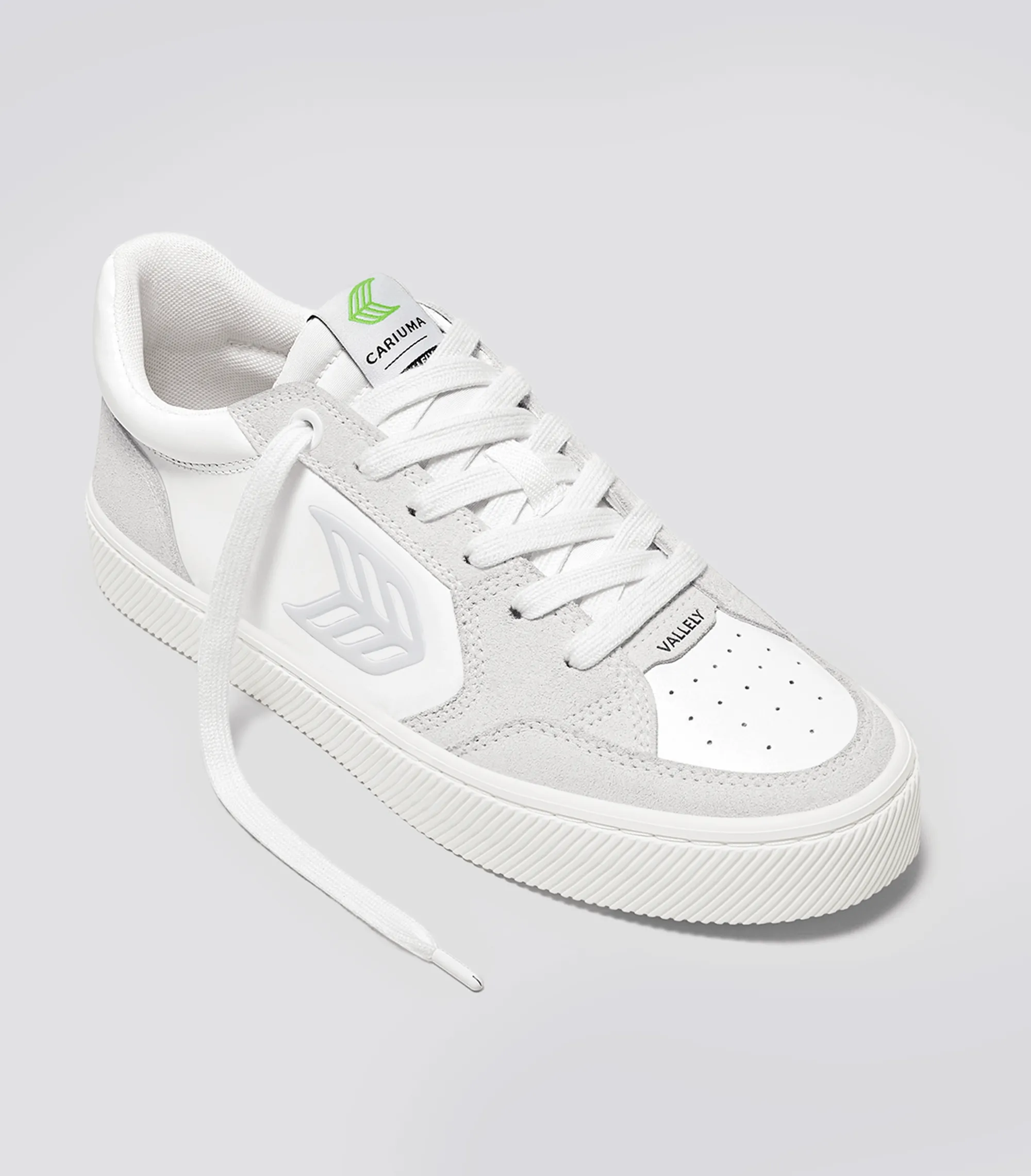 VALLELY Leather White Vintage Suede White Ice Logo sold by Cariuma product image thumbnail 2