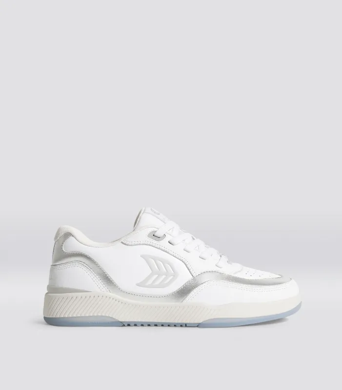 UBA Leather White Metallic Accents Ice Logo sold by Cariuma