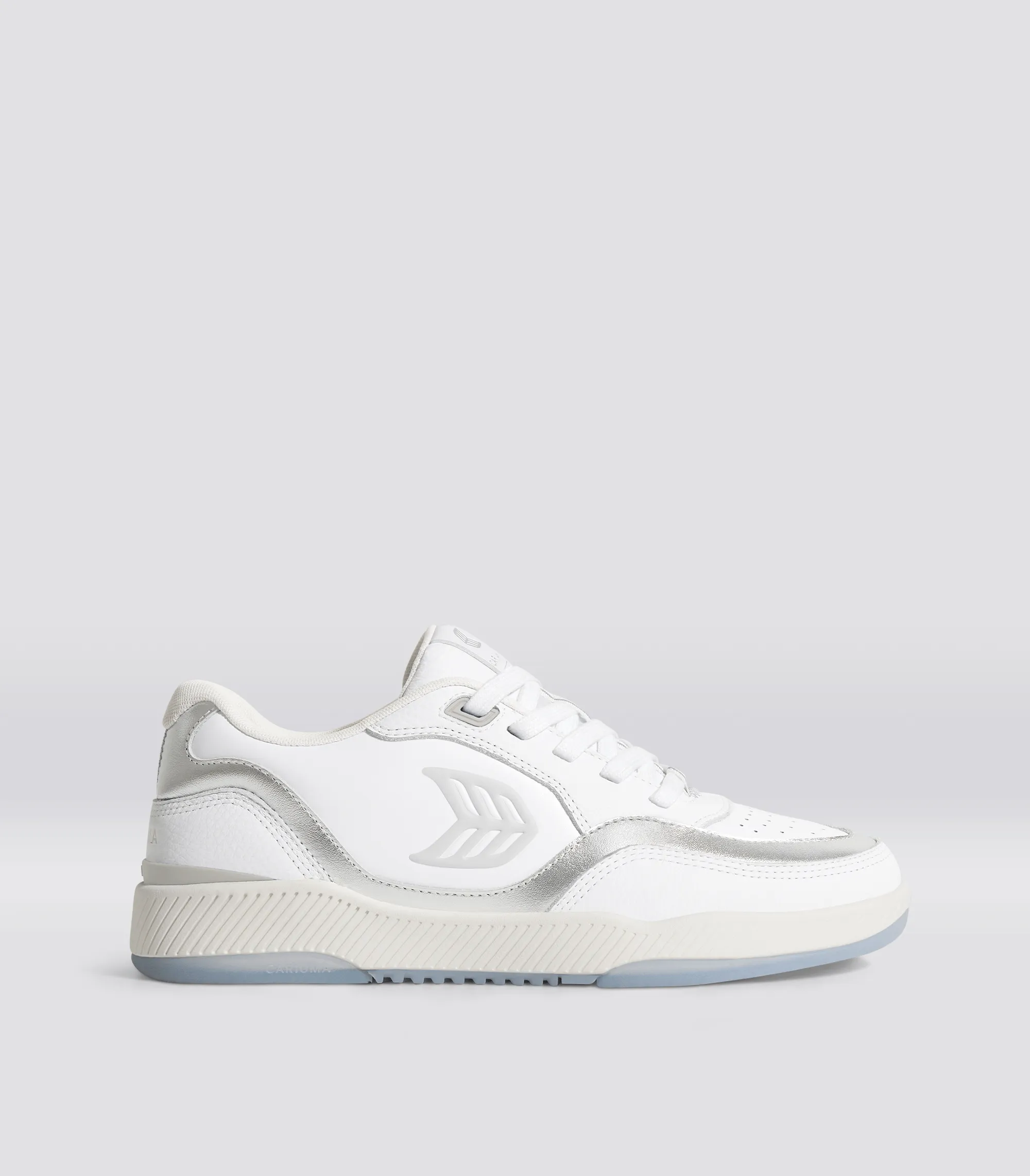 UBA Leather White Metallic Accents Ice Logo sold by Cariuma