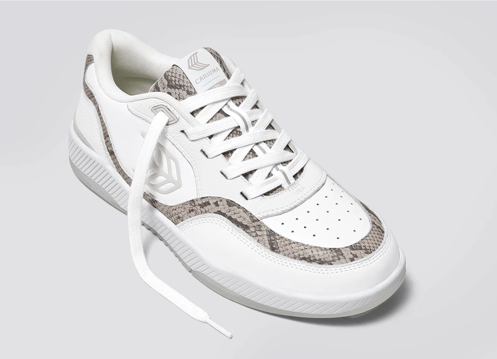 UBA Leather White Silver Cloud Logo Snake Skin Print sold by Cariuma product image thumbnail 4