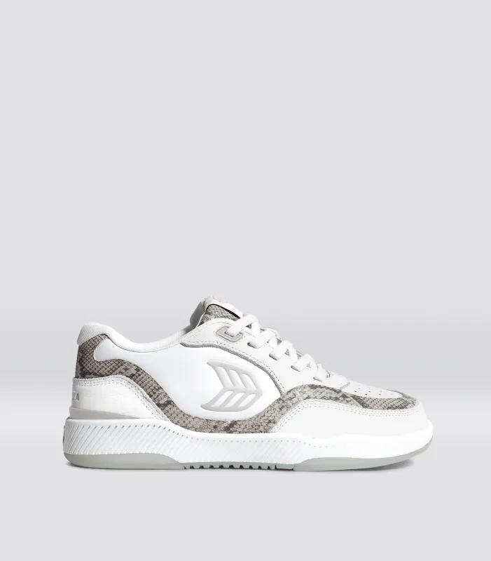 UBA Leather White Silver Cloud Logo Snake Skin Print sold by Cariuma