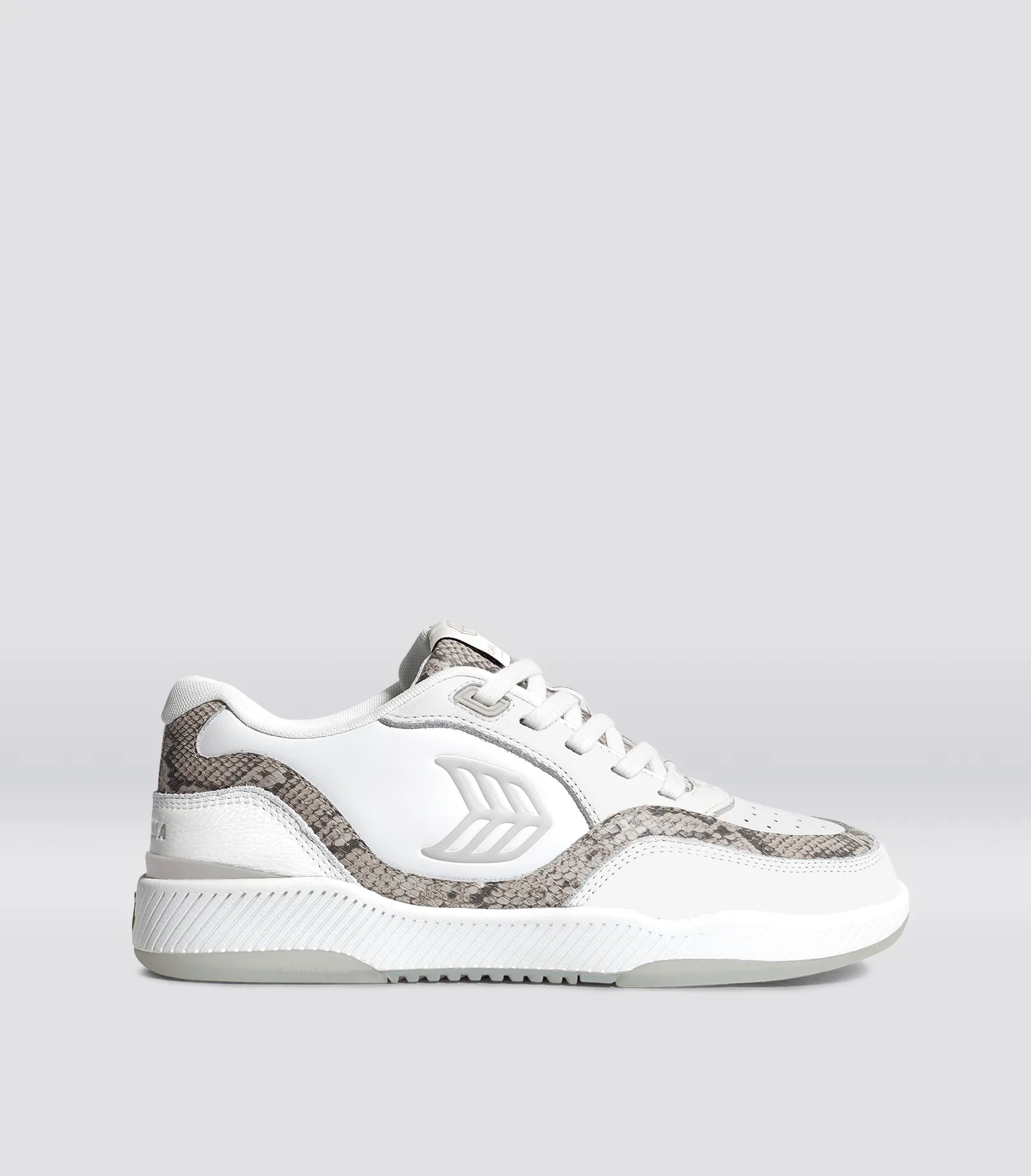 UBA Leather White Silver Cloud Logo Snake Skin Print sold by Cariuma