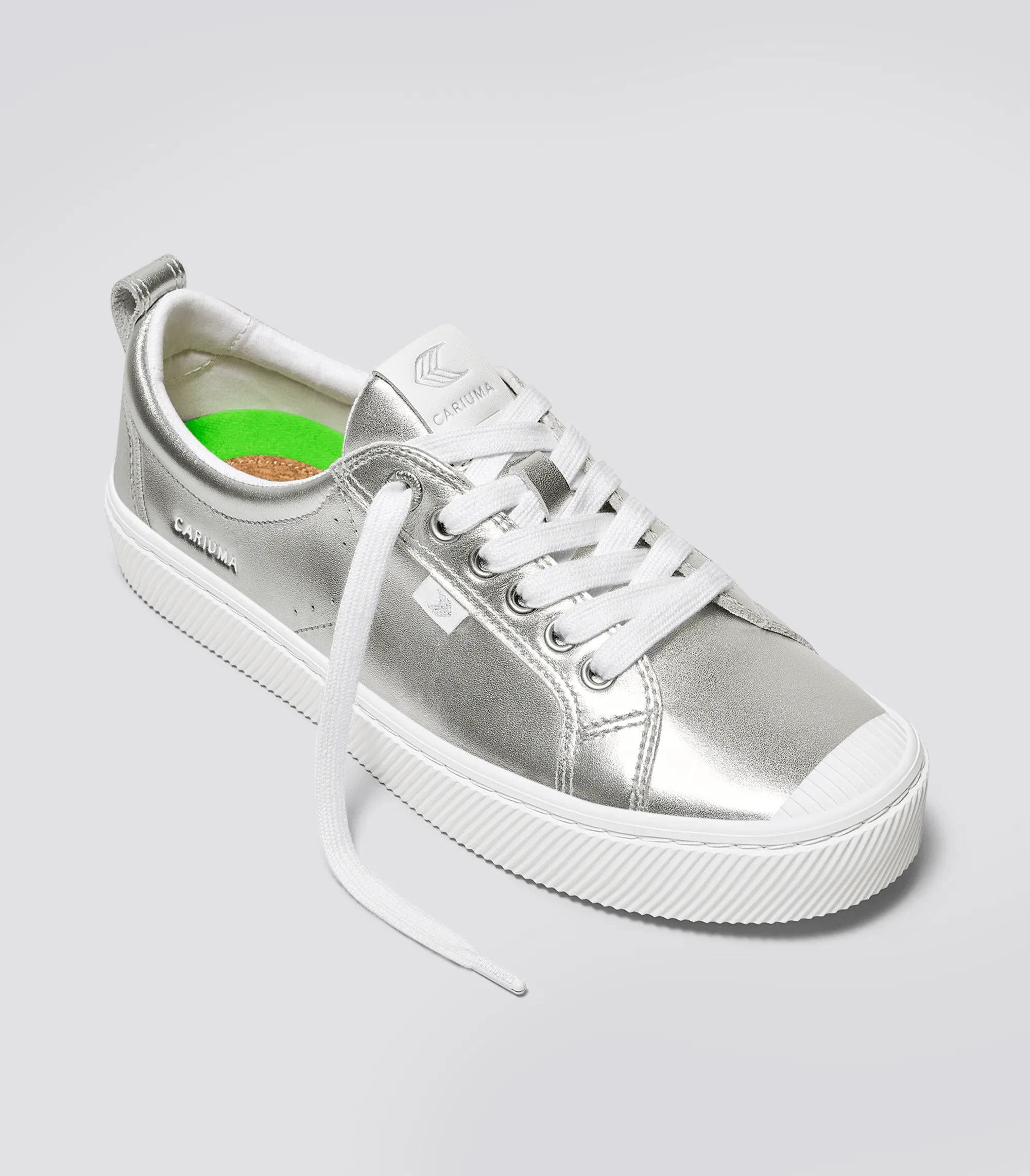 OCA Low Metallic Silver Leather Sneaker sold by Cariuma product image thumbnail 2