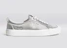 OCA Low Metallic Silver Leather Sneaker sold by Cariuma