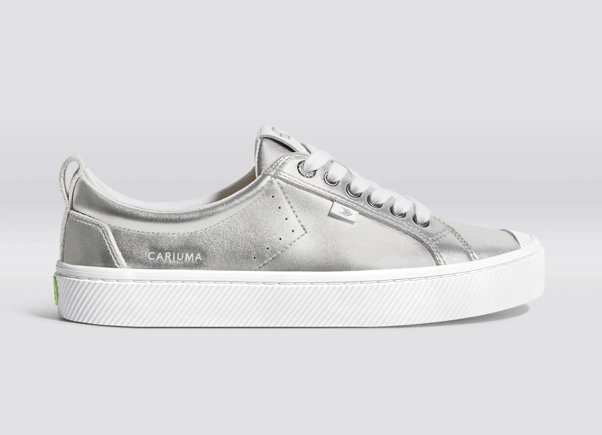 OCA Low Metallic Silver Leather Sneaker sold by Cariuma product image thumbnail 3