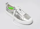 OCA Low Metallic Silver Leather Sneaker sold by Cariuma