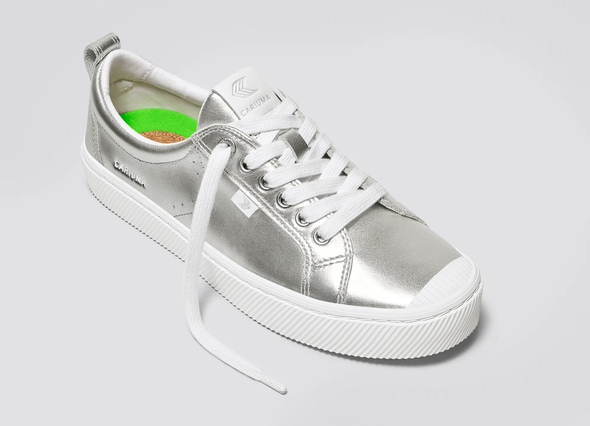 OCA Low Metallic Silver Leather Sneaker sold by Cariuma product image thumbnail 4