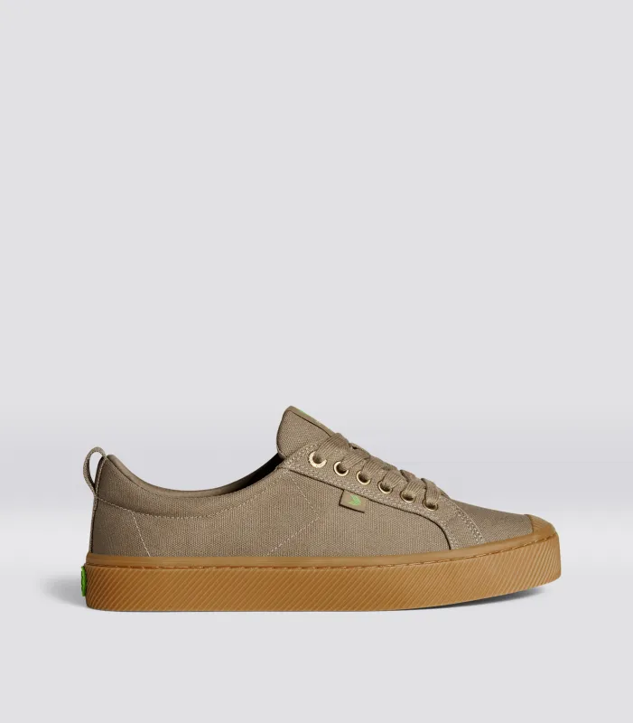 OCA Low Gum Burnt Sand Canvas Sneaker made by Cariuma