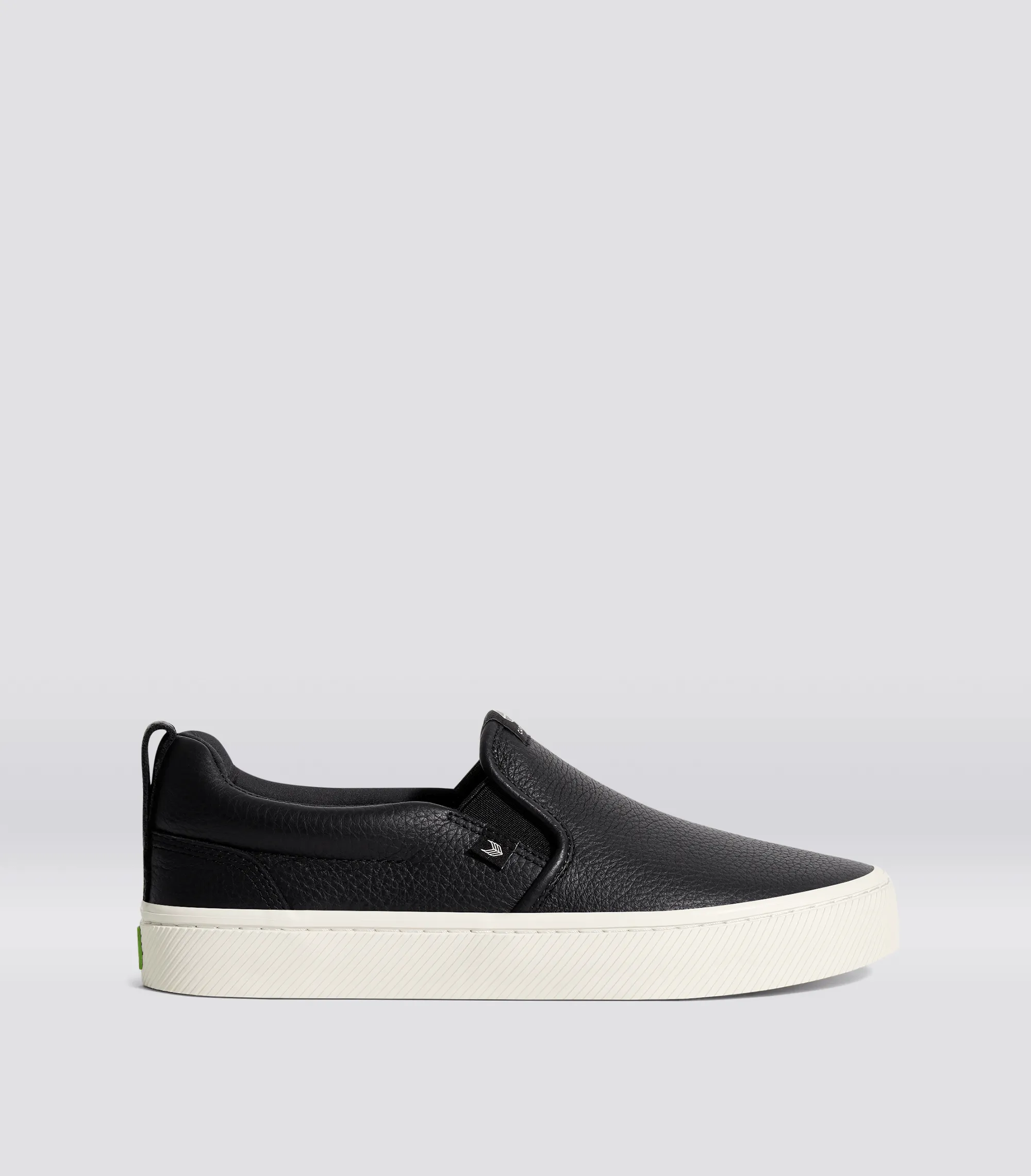 SLIP-ON Pebbled Leather Black sold by Cariuma