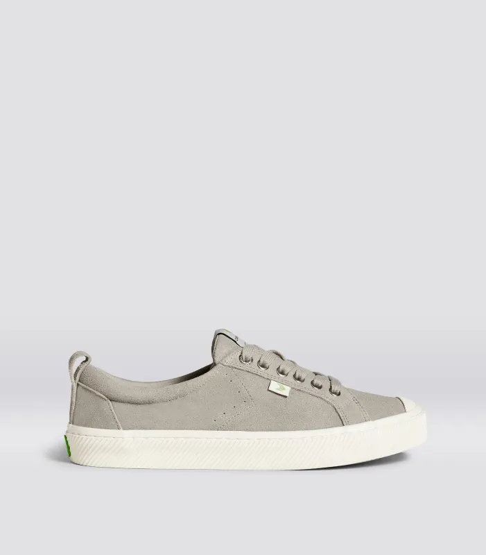 OCA Low Cloud Grey Suede Sneaker sold by Cariuma