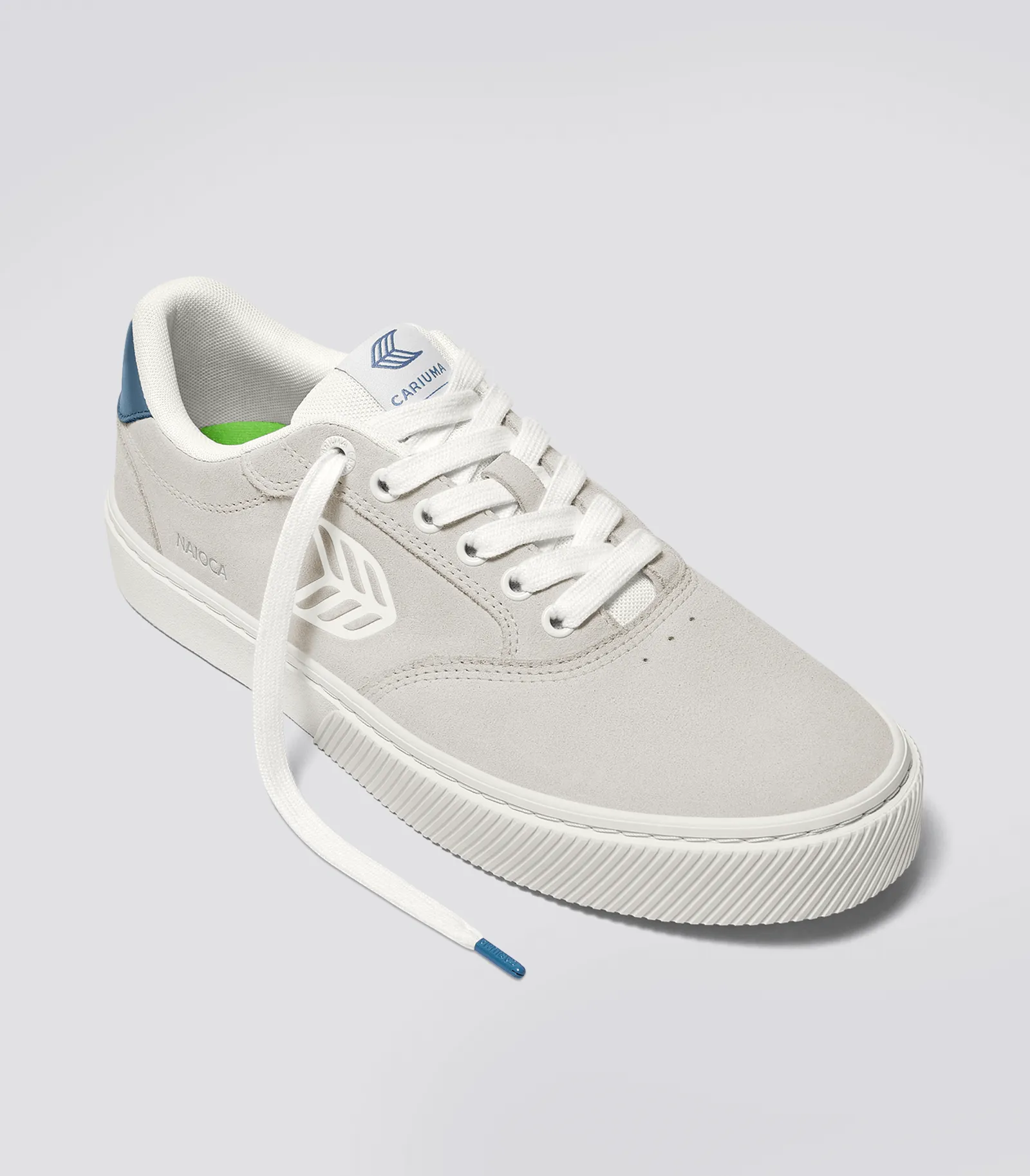NAIOCA Smoke White Suede Off-White Logo Washed Blue Sneaker sold by Cariuma product image thumbnail 2