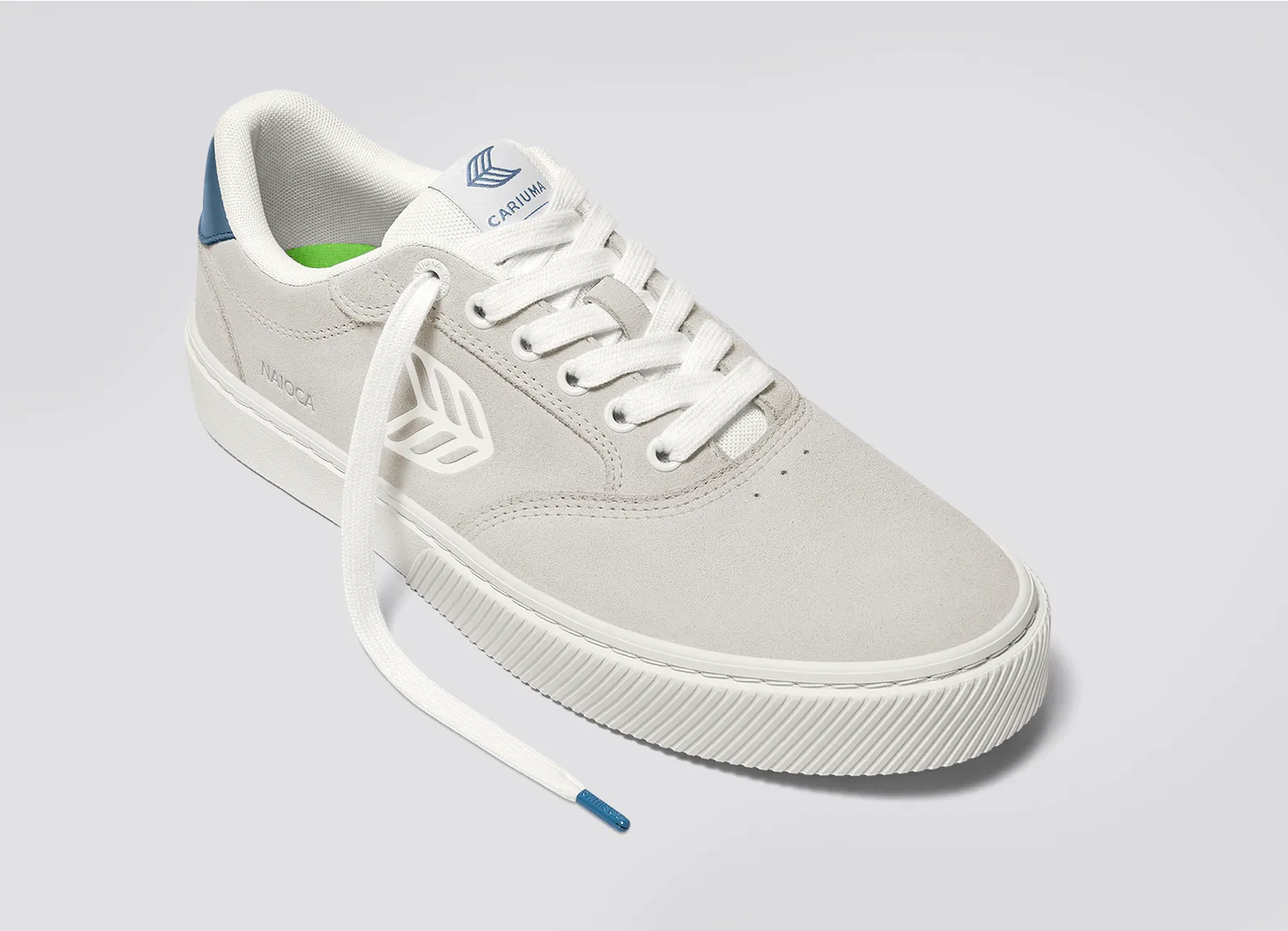 NAIOCA Smoke White Suede Off-White Logo Washed Blue Sneaker sold by Cariuma product image thumbnail 4