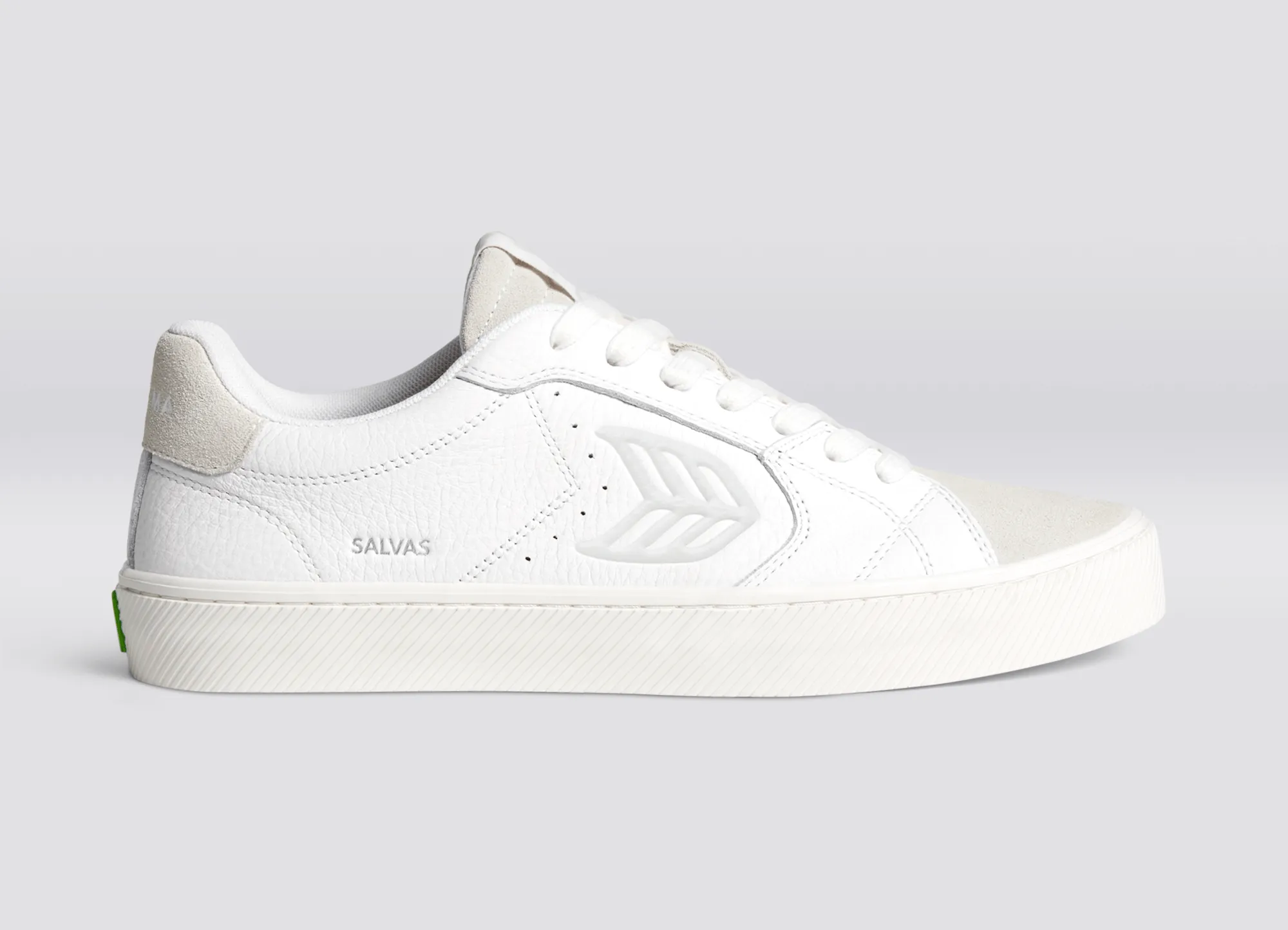 SALVAS Pebbled Leather White Suede Vintage White Ice Logo sold by Cariuma product image thumbnail 3