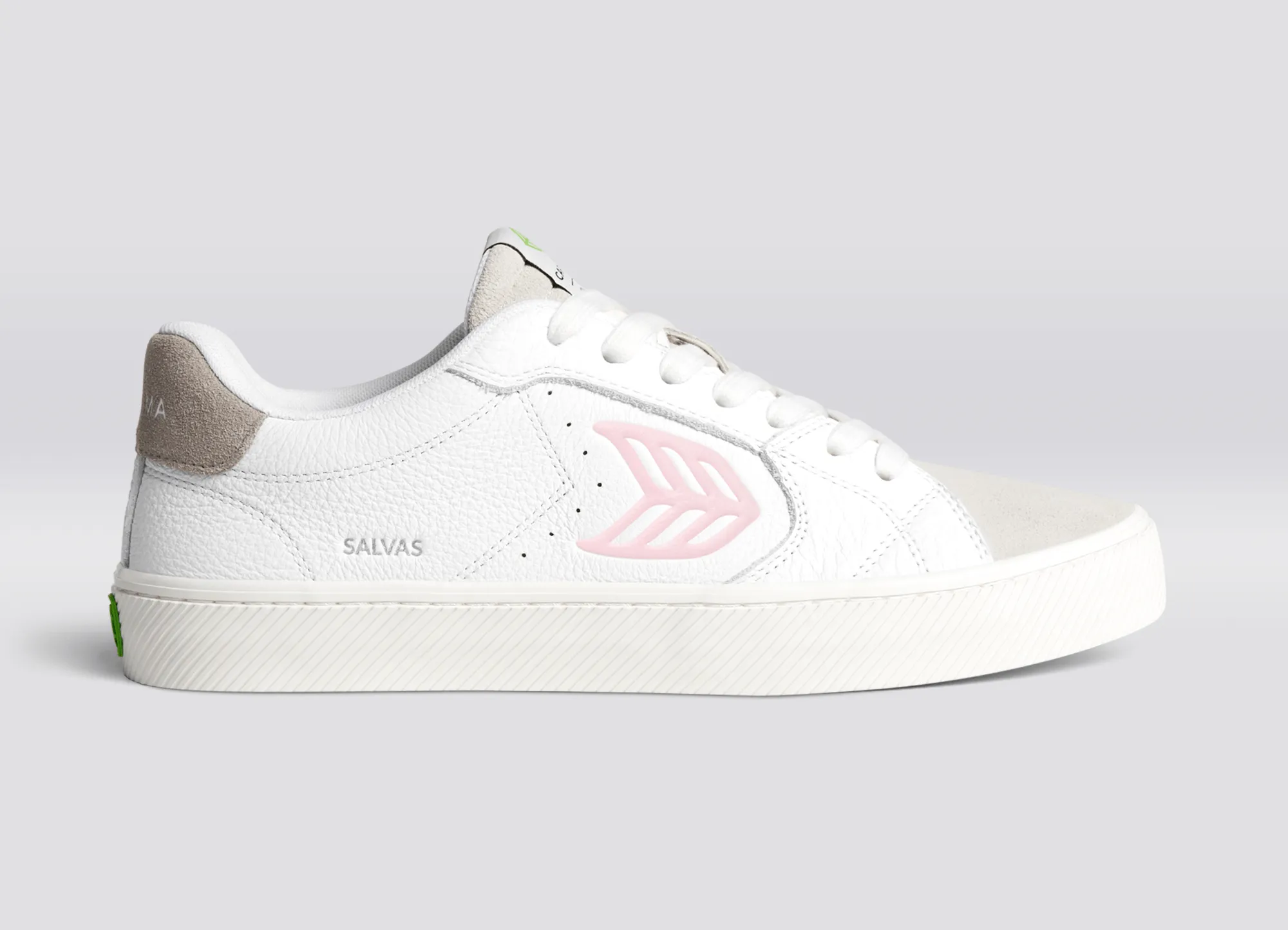 SALVAS Pebbled Leather White Suede Vintage White Rose Logo sold by Cariuma product image thumbnail 3