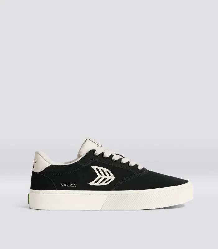 NAIOCA Suede Black Ivory Logo sold by Cariuma