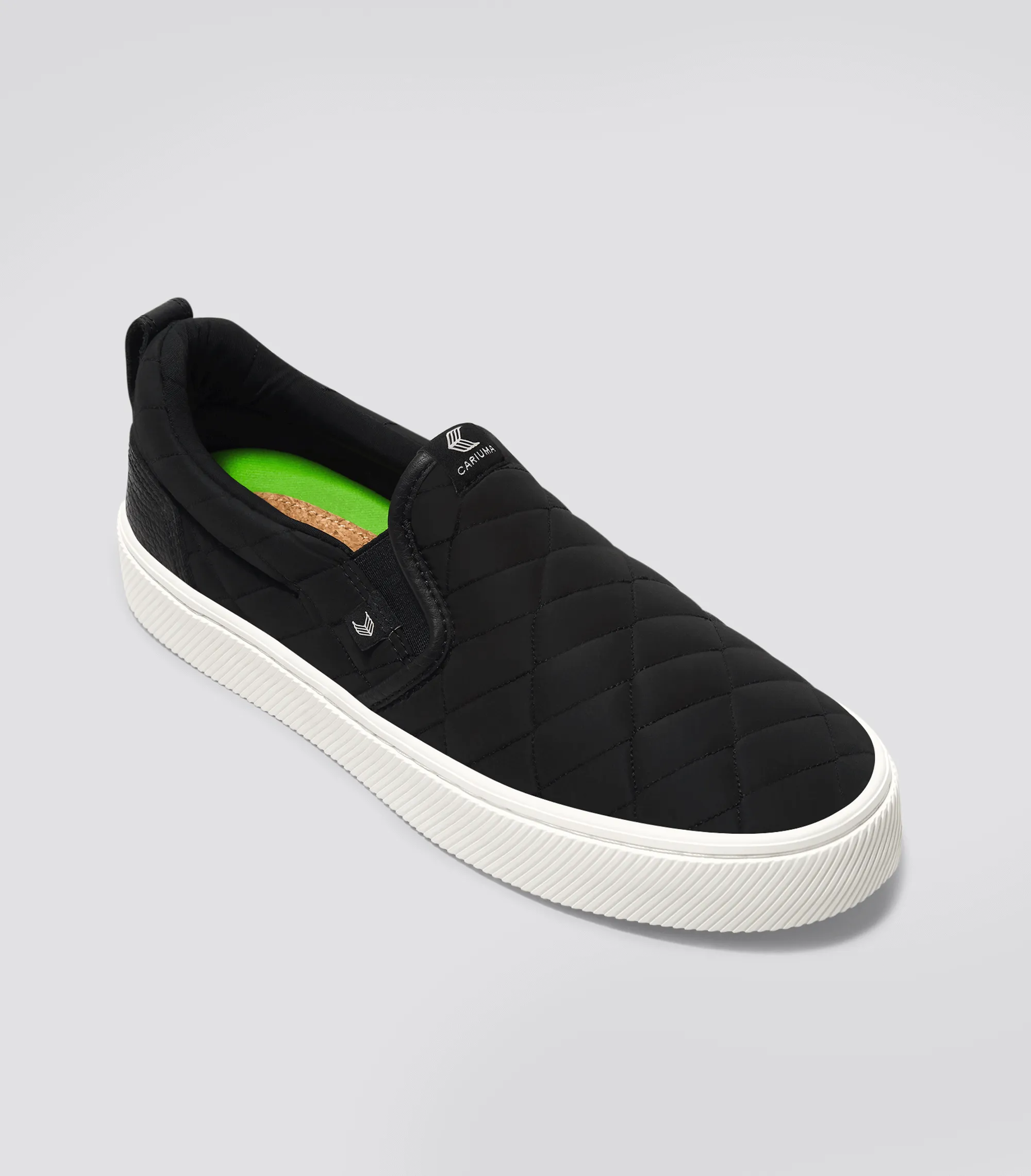 SLIP-ON Pebbled Leather Quilt Black sold by Cariuma product image thumbnail 2