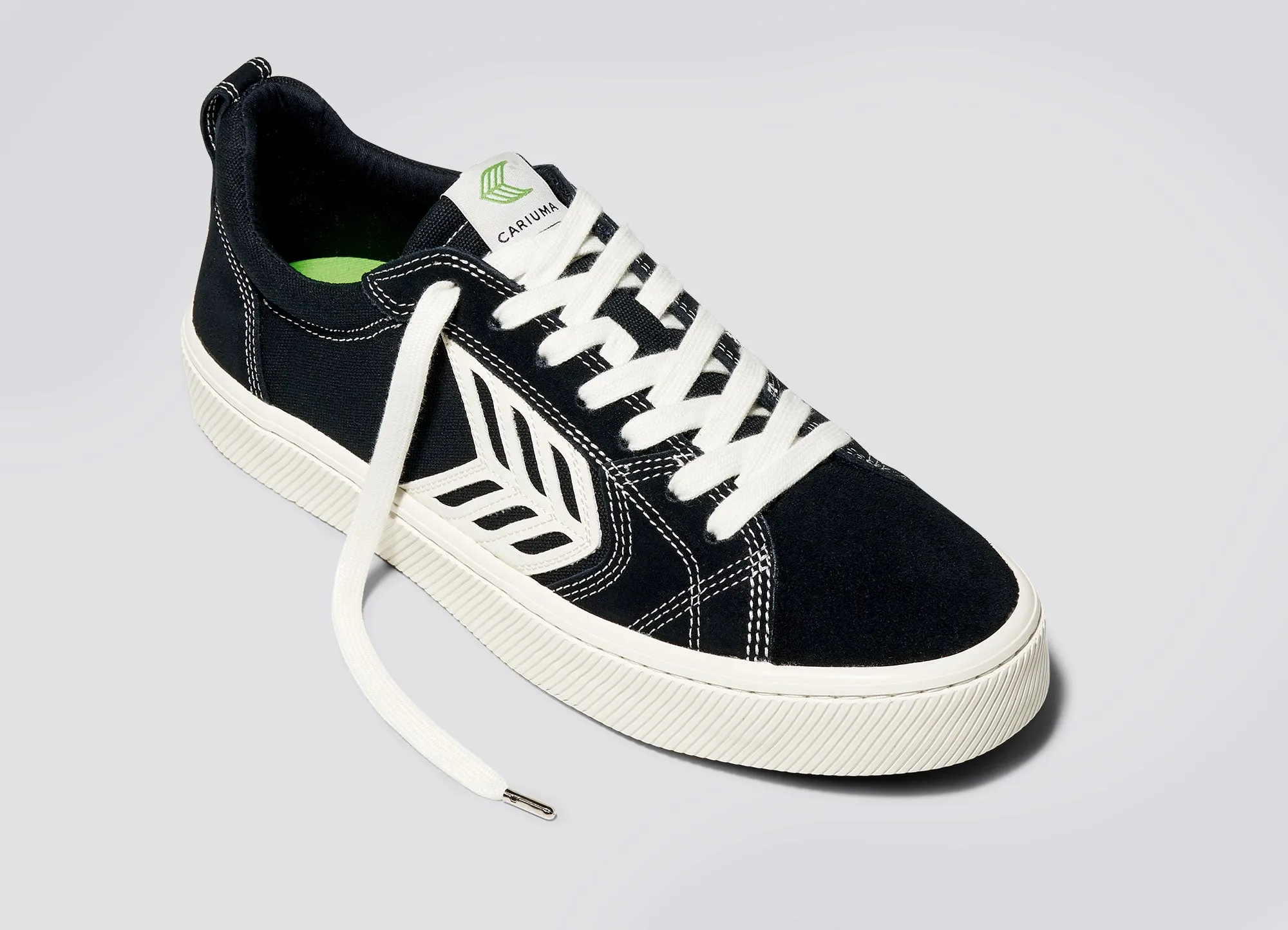 CATIBA PRO Suede and Canvas Contrast Thread Black Ivory Logo sold by Cariuma product image thumbnail 4