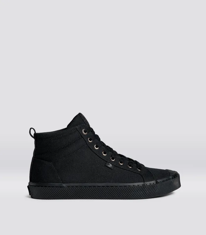 OCA High All Black Canvas Sneaker sold by Cariuma