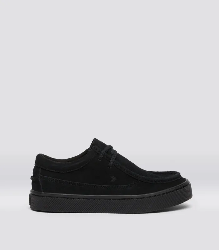 TECO All Black Suede Sneaker sold by Cariuma