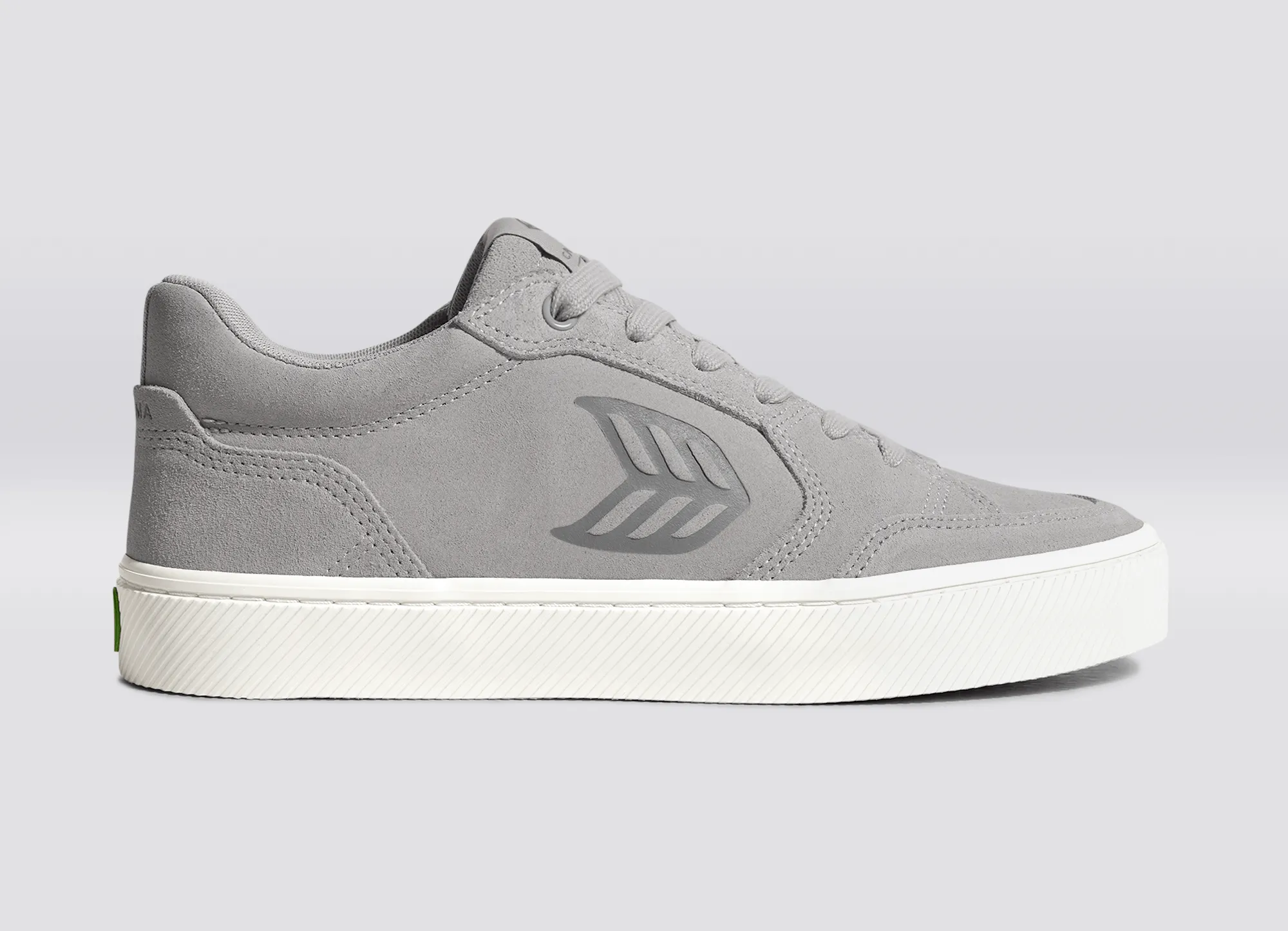 VALLELY Light Grey Suede Charcoal Grey Logo Sneaker sold by Cariuma product image thumbnail 3
