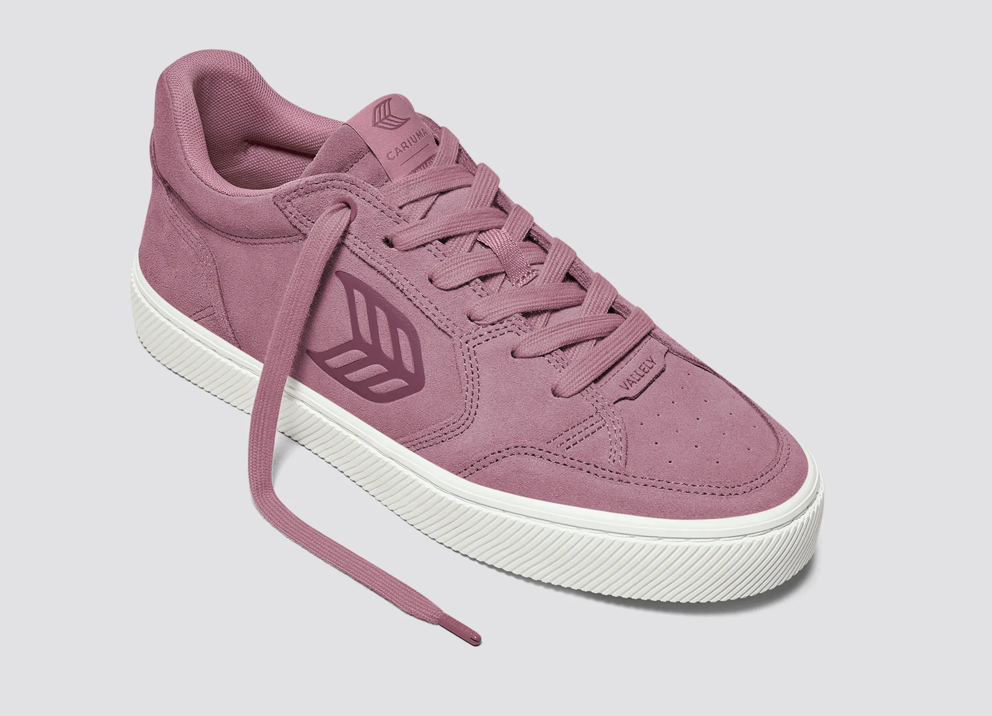 VALLELY Blush Pink Suede Dusky Orchid Logo Sneaker sold by Cariuma product image thumbnail 4