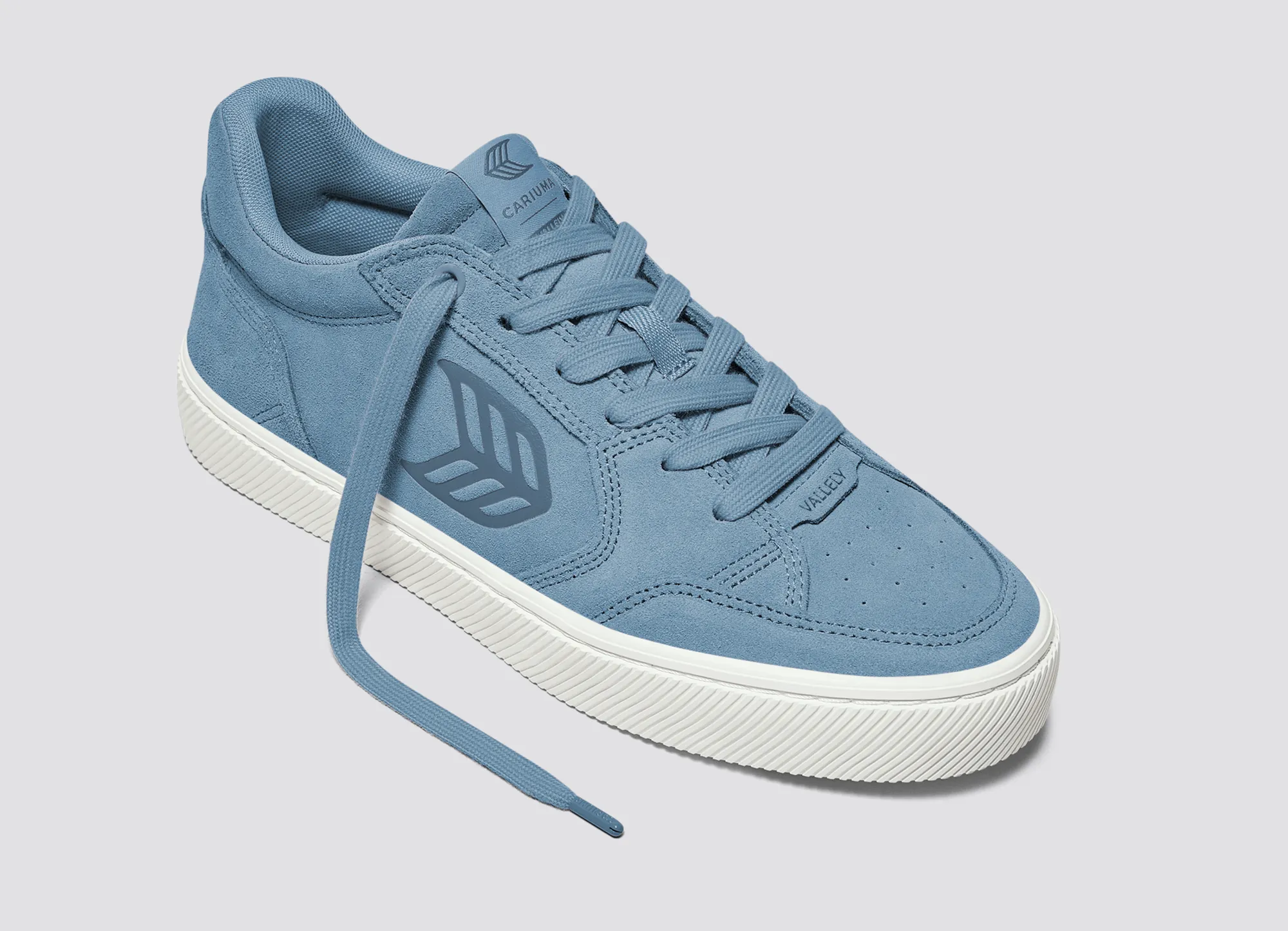 VALLELY Argentina Blue Suede Washed Blue Logo Sneaker sold by Cariuma product image thumbnail 4