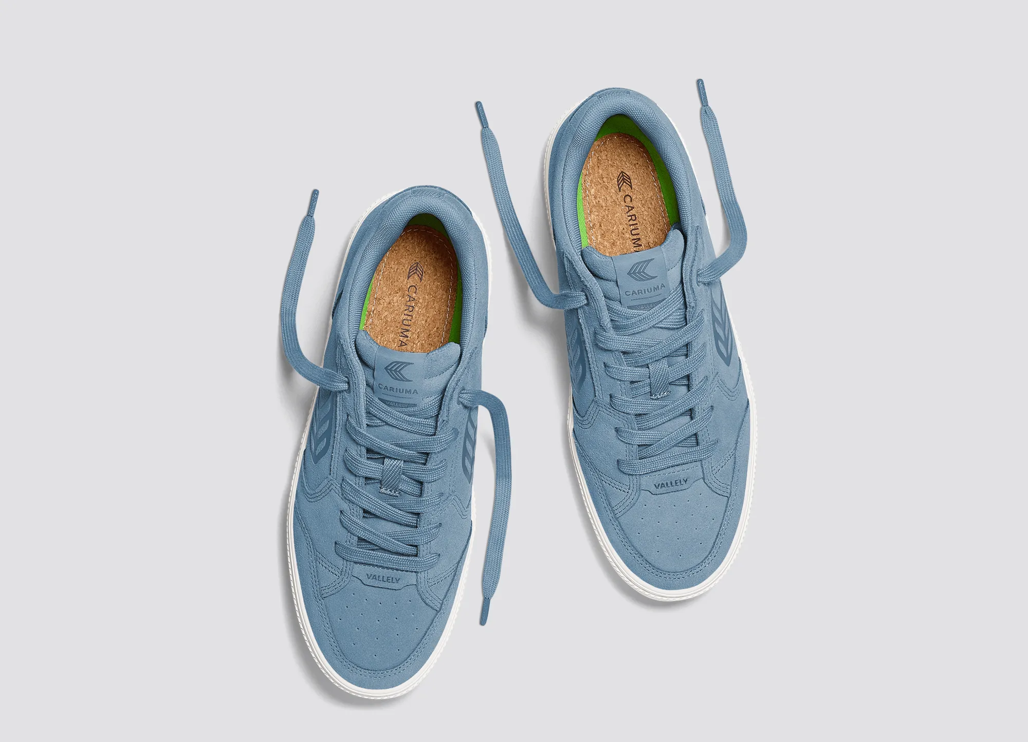 VALLELY Argentina Blue Suede Washed Blue Logo Sneaker sold by Cariuma product image thumbnail 5