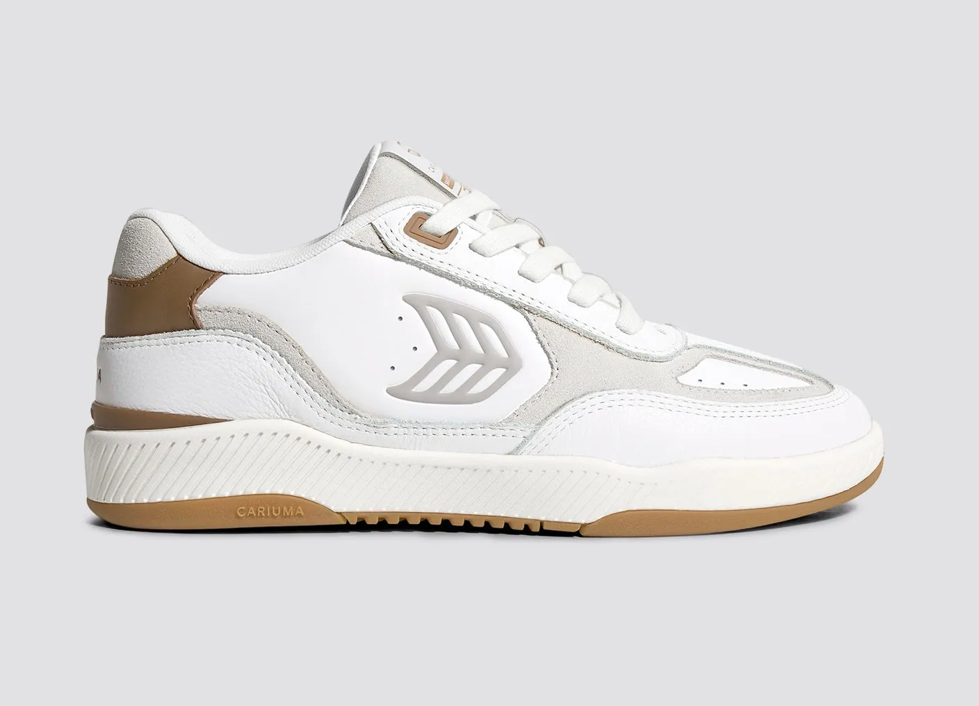 Skategoat C25 White Leather Silver Cloud Logo Camel Sneaker sold by Cariuma product image thumbnail 3