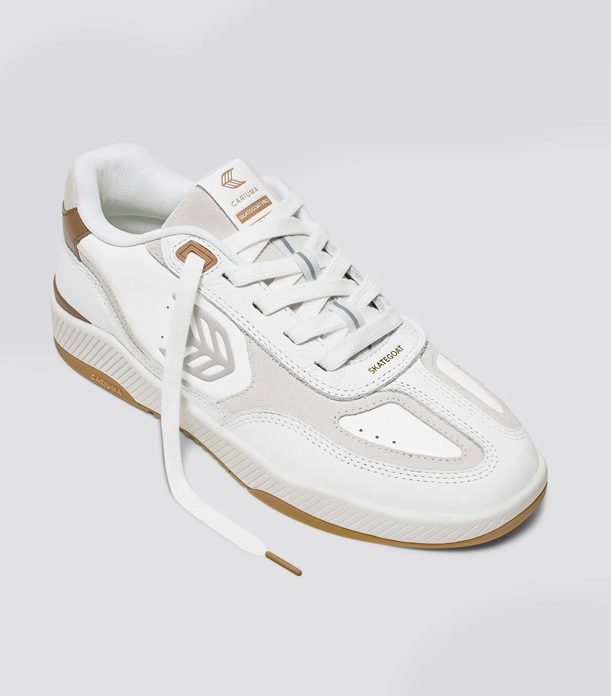 Skategoat C25 White Leather Silver Cloud Logo Camel Sneaker sold by Cariuma product image thumbnail 2