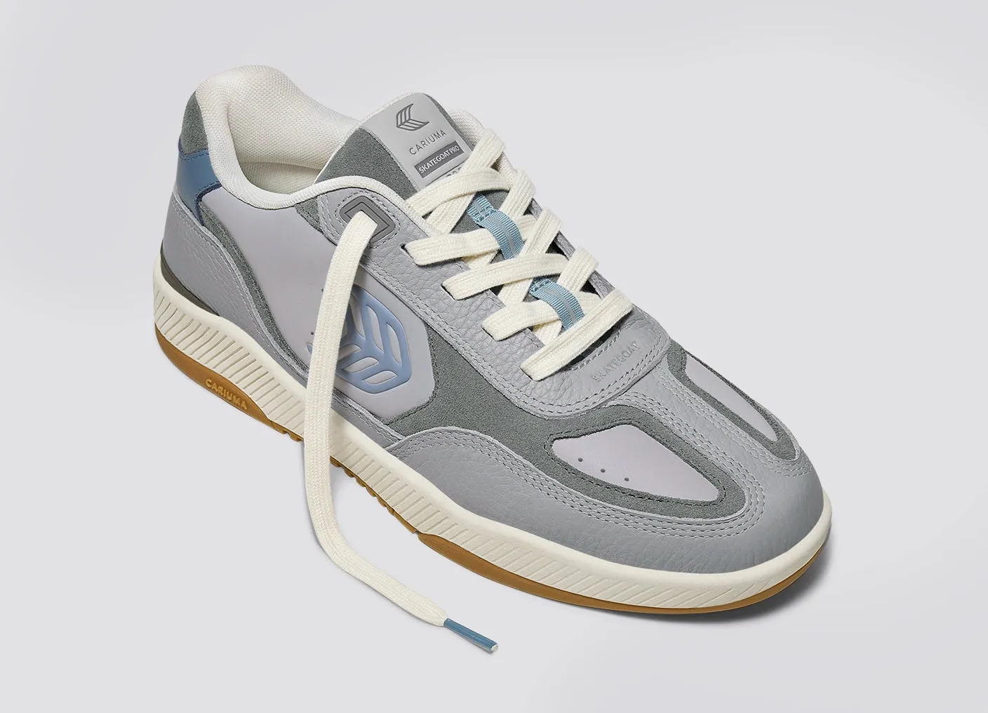 Skategoat C25 Onyx Grey Leather Faded Denim Logo Charcoal Grey Sneaker sold by Cariuma product image thumbnail 4