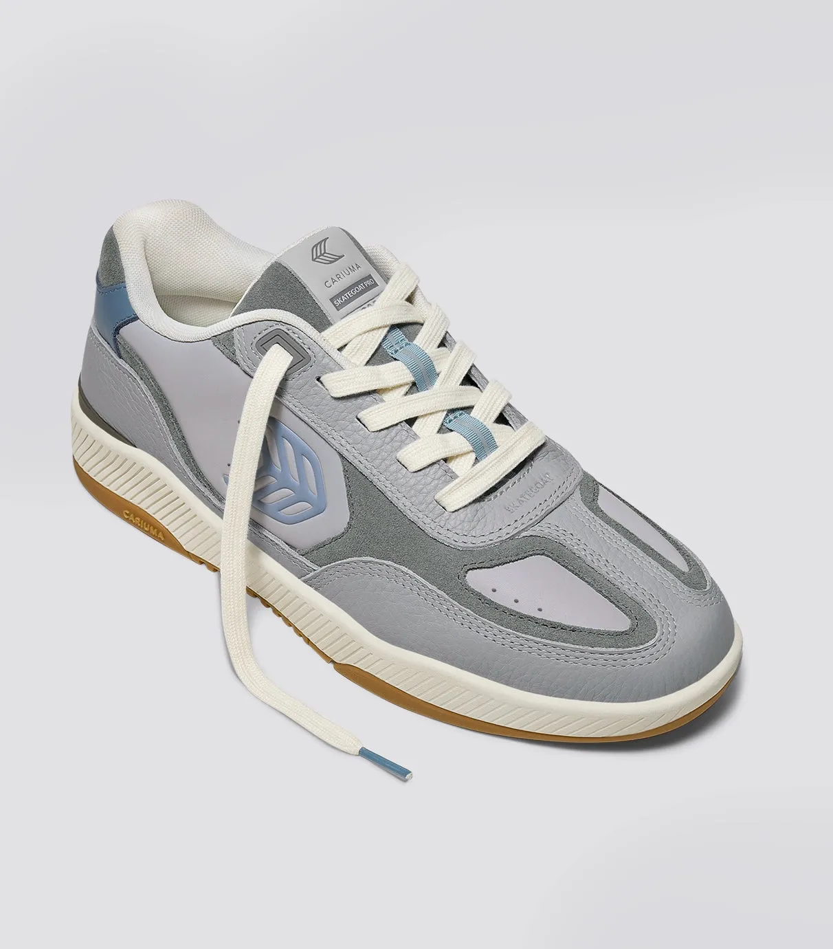 Skategoat C25 Onyx Grey Leather Faded Denim Logo Charcoal Grey Sneaker sold by Cariuma product image thumbnail 2