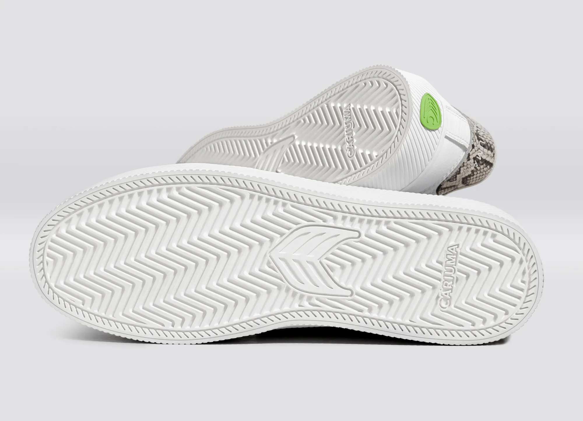 SALVAS White Leather Silver Cloud Logo Snake Skin Print Sneaker sold by Cariuma product image thumbnail 5