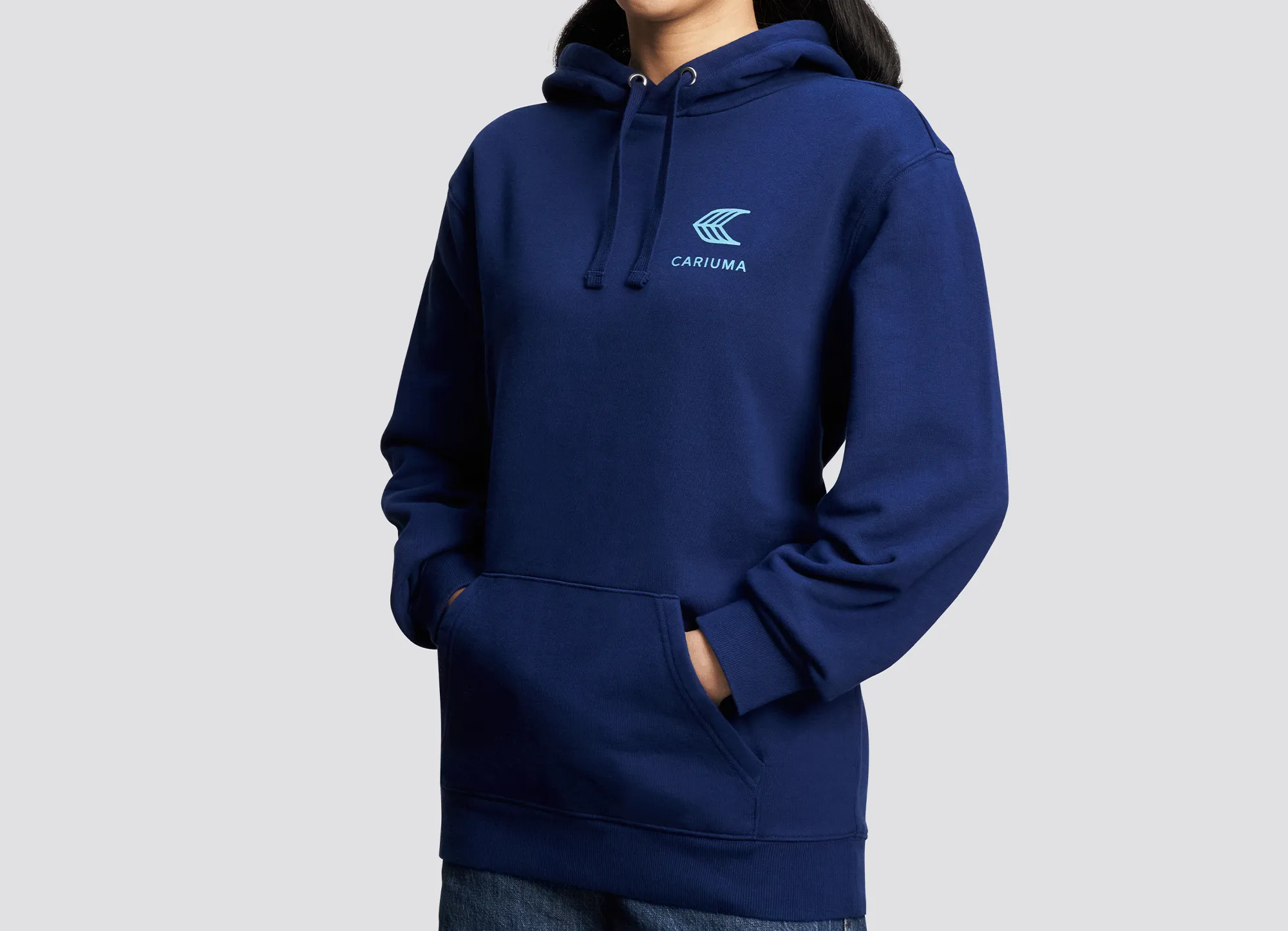 Hoodie Navy with Blue Logo sold by Cariuma product image thumbnail 5