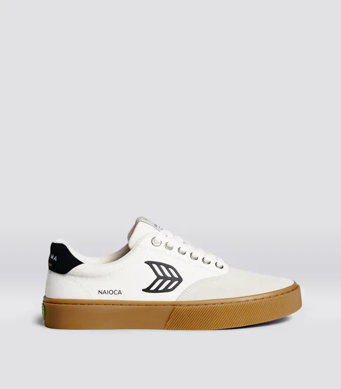 NAIOCA PRO Suede Gum Vintage White Canvas Off-White Black Logo made by Cariuma